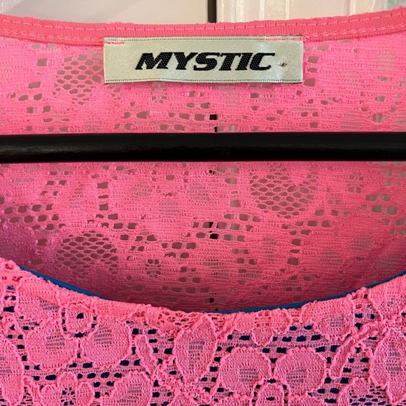 💗 Y2K Vintage Hot Pink Lace Cut out Mini Dress , Size: M - Picture 8 of 14